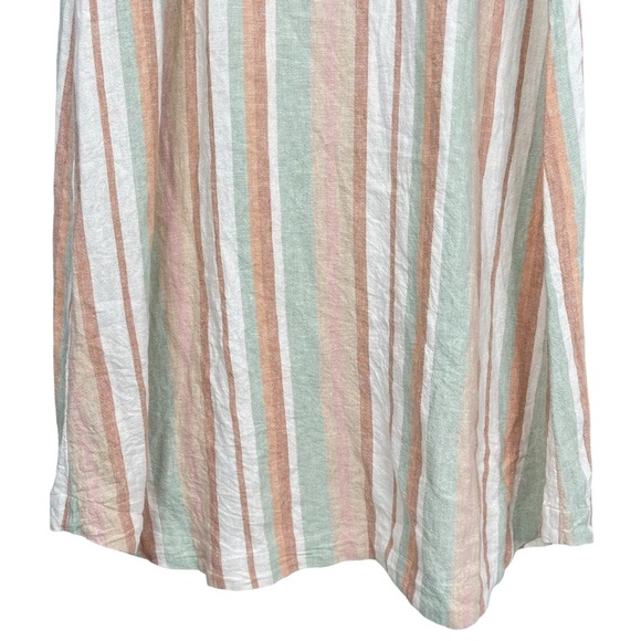 Soft Surroundings Arcata Maxi Dress TALL Medium Stripe Linen Rayon 3/4 Sleeve - Picture 8 of 10